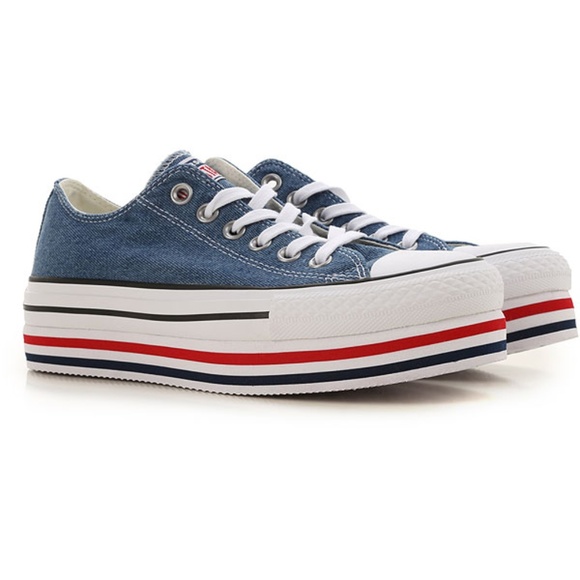 converse denim platform